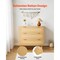 Natural Rattan 3 Drawer Dresser with Wooden Legs and Metal Handles